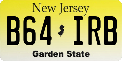 NJ license plate B64IRB