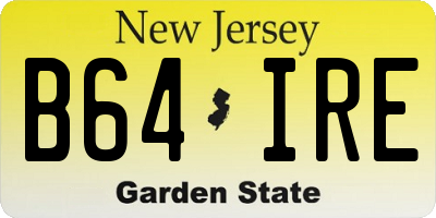 NJ license plate B64IRE