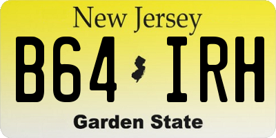 NJ license plate B64IRH