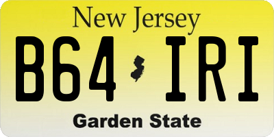 NJ license plate B64IRI