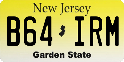 NJ license plate B64IRM