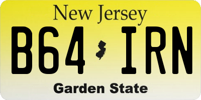 NJ license plate B64IRN