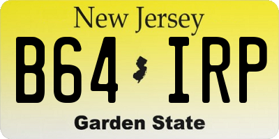 NJ license plate B64IRP