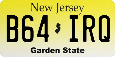 NJ license plate B64IRQ