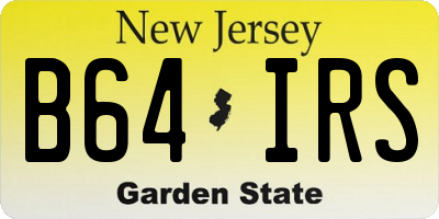 NJ license plate B64IRS