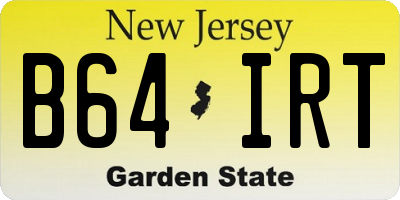NJ license plate B64IRT