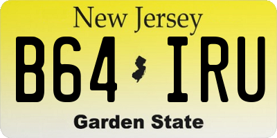 NJ license plate B64IRU