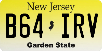NJ license plate B64IRV