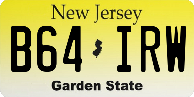NJ license plate B64IRW