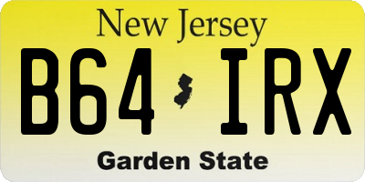 NJ license plate B64IRX