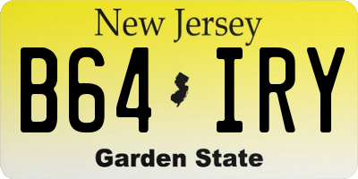 NJ license plate B64IRY