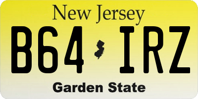 NJ license plate B64IRZ