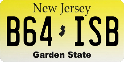 NJ license plate B64ISB