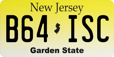NJ license plate B64ISC