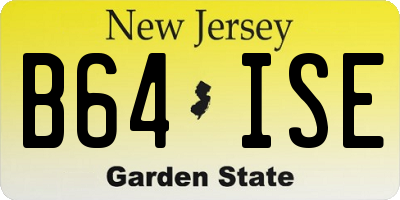 NJ license plate B64ISE