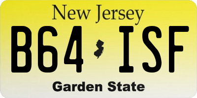 NJ license plate B64ISF