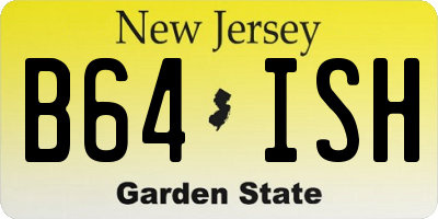 NJ license plate B64ISH