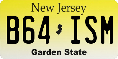 NJ license plate B64ISM
