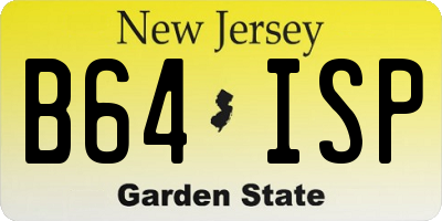 NJ license plate B64ISP