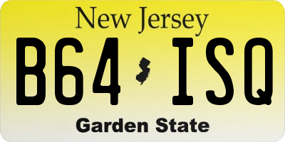 NJ license plate B64ISQ