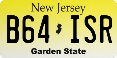 NJ license plate B64ISR