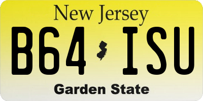NJ license plate B64ISU
