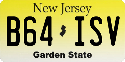 NJ license plate B64ISV