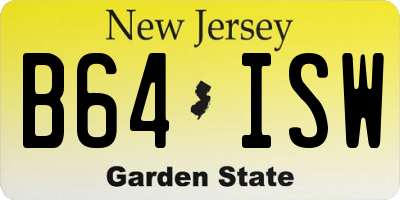 NJ license plate B64ISW