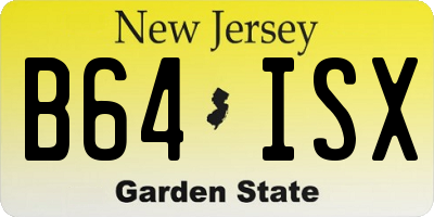NJ license plate B64ISX