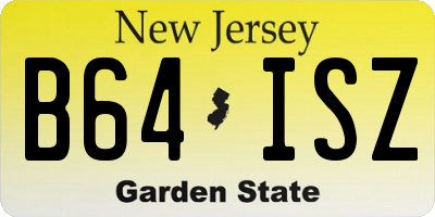 NJ license plate B64ISZ