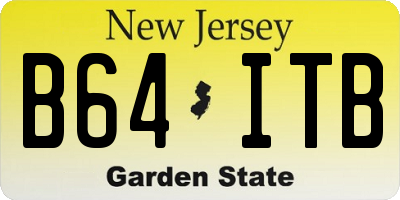 NJ license plate B64ITB