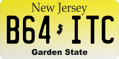 NJ license plate B64ITC