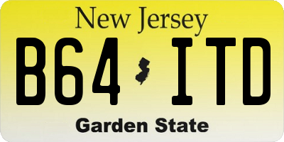 NJ license plate B64ITD