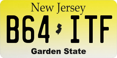 NJ license plate B64ITF