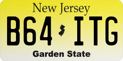 NJ license plate B64ITG
