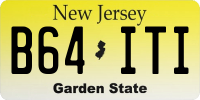 NJ license plate B64ITI