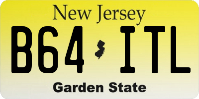 NJ license plate B64ITL