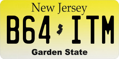 NJ license plate B64ITM