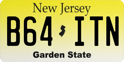 NJ license plate B64ITN