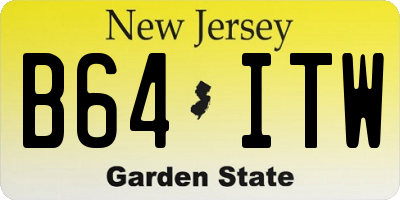 NJ license plate B64ITW