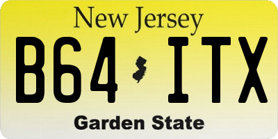 NJ license plate B64ITX