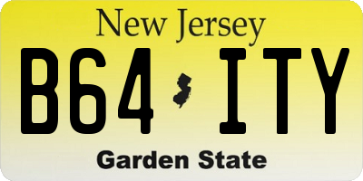 NJ license plate B64ITY