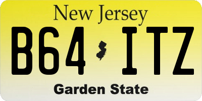 NJ license plate B64ITZ