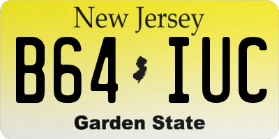 NJ license plate B64IUC