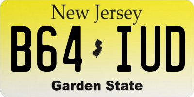 NJ license plate B64IUD