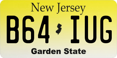 NJ license plate B64IUG