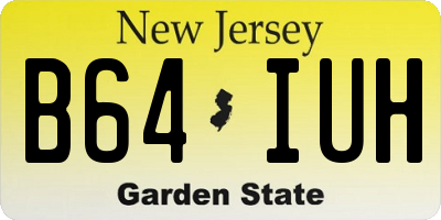 NJ license plate B64IUH