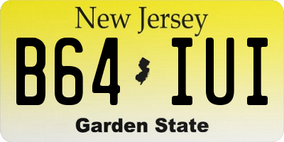 NJ license plate B64IUI
