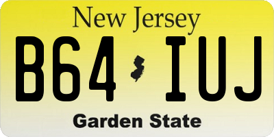 NJ license plate B64IUJ
