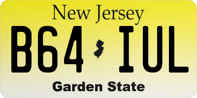 NJ license plate B64IUL